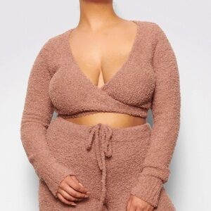 SKIMS Dusty Rose Wrap Sweater